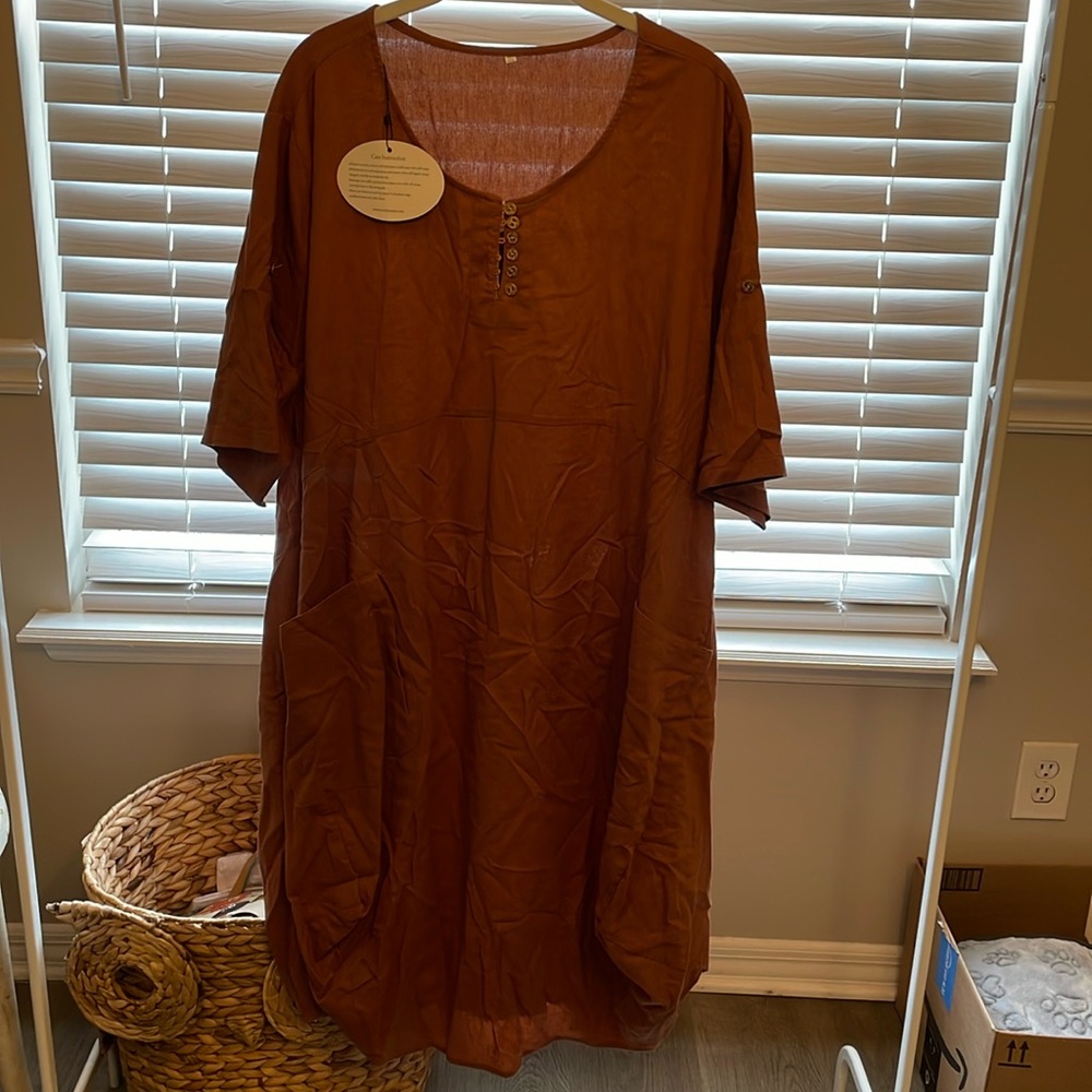 Brown loose fitting dress